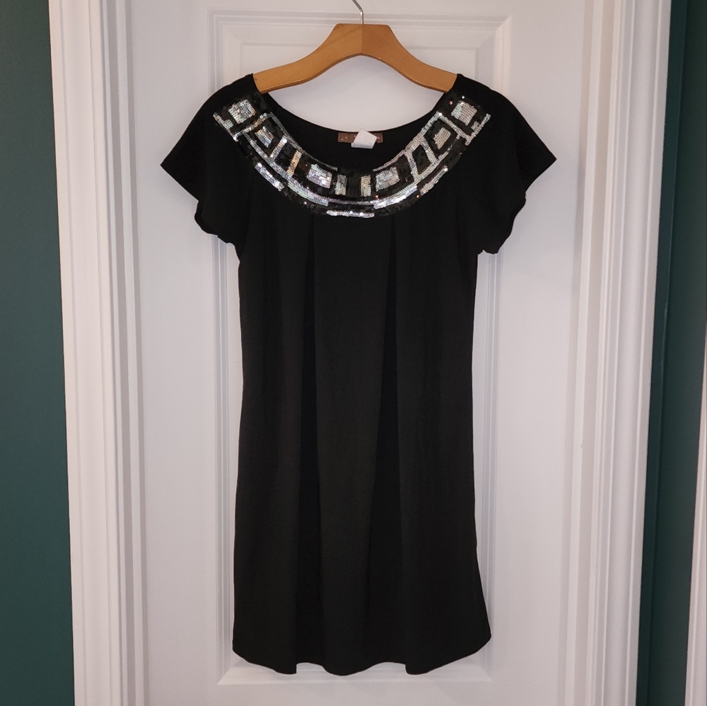 Small NWOT Black Dress with Sequin Detail